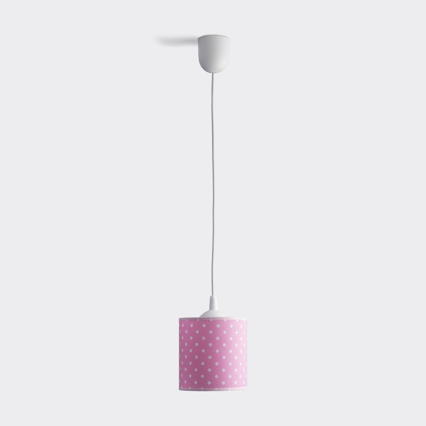 Żyrandol dziecięcy na lince DOTS 1xE27/15W/230V śr. 15 cm różowy