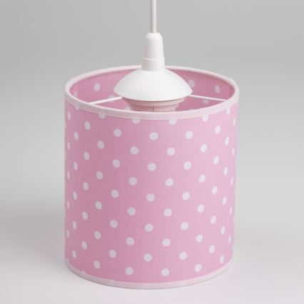 Żyrandol dziecięcy na lince DOTS 1xE27/15W/230V śr. 15 cm różowy