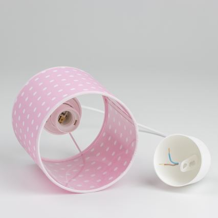 Żyrandol dziecięcy na lince DOTS 1xE27/15W/230V śr. 15 cm różowy