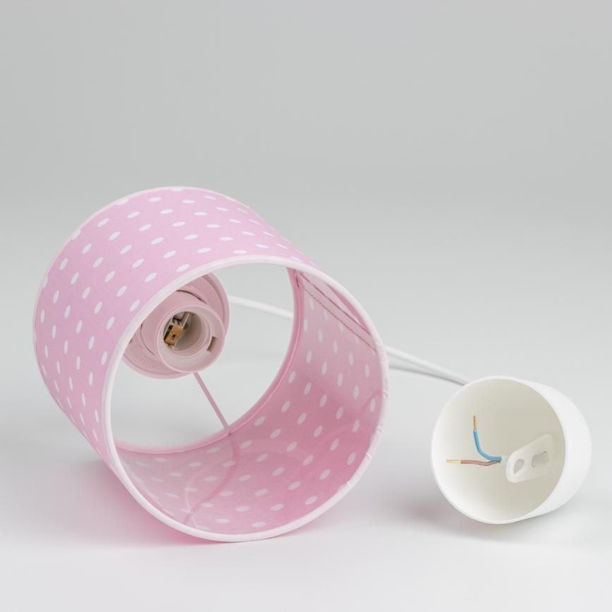 Żyrandol dziecięcy na lince DOTS 1xE27/15W/230V śr. 15 cm różowy