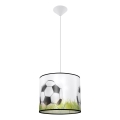 Żyrandol dziecięcy na lince FOOTBALL 1xE27/15W/230V śr. 30 cm piłka nożna