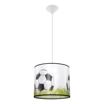 Żyrandol dziecięcy na lince FOOTBALL 1xE27/15W/230V śr. 30 cm piłka nożna