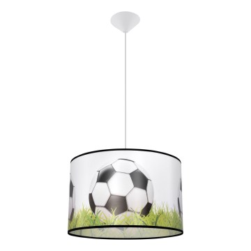 Żyrandol dziecięcy na lince FOOTBALL 1xE27/15W/230V śr. 40 cm piłka nożna
