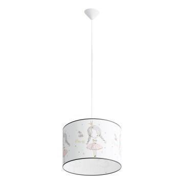 Żyrandol dziecięcy na lince PRINCESS 1xE27/15W/230V śr. 40 cm księżniczka