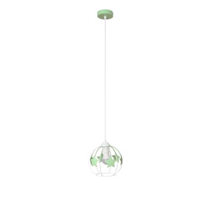 Żyrandol dziecięcy na lince STARS 1xE27/15W/230V zielony/biały