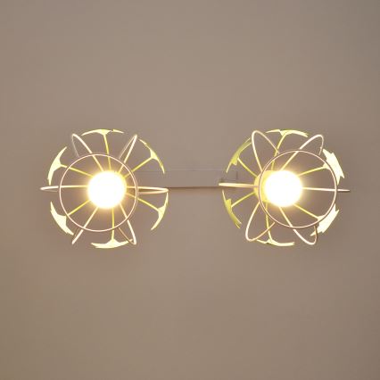 Żyrandol dziecięcy na lince STARS 2xE27/15W/230V zielony/biały