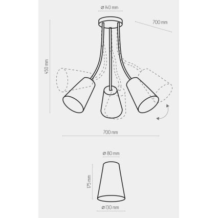 Żyrandol dziecięcy WIRE KIDS 3xE27/15W/230V