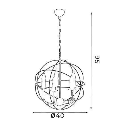Żyrandol  GLOBE 5 5xE14/60W