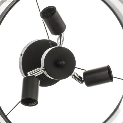 Żyrandol HELEN 3xE27/15W/230V czarny/chrom błyszczący