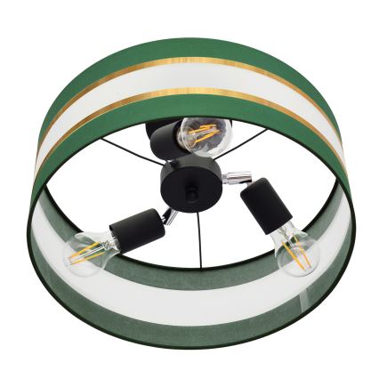 Żyrandol HELEN 3xE27/15W/230V zielony/złoty