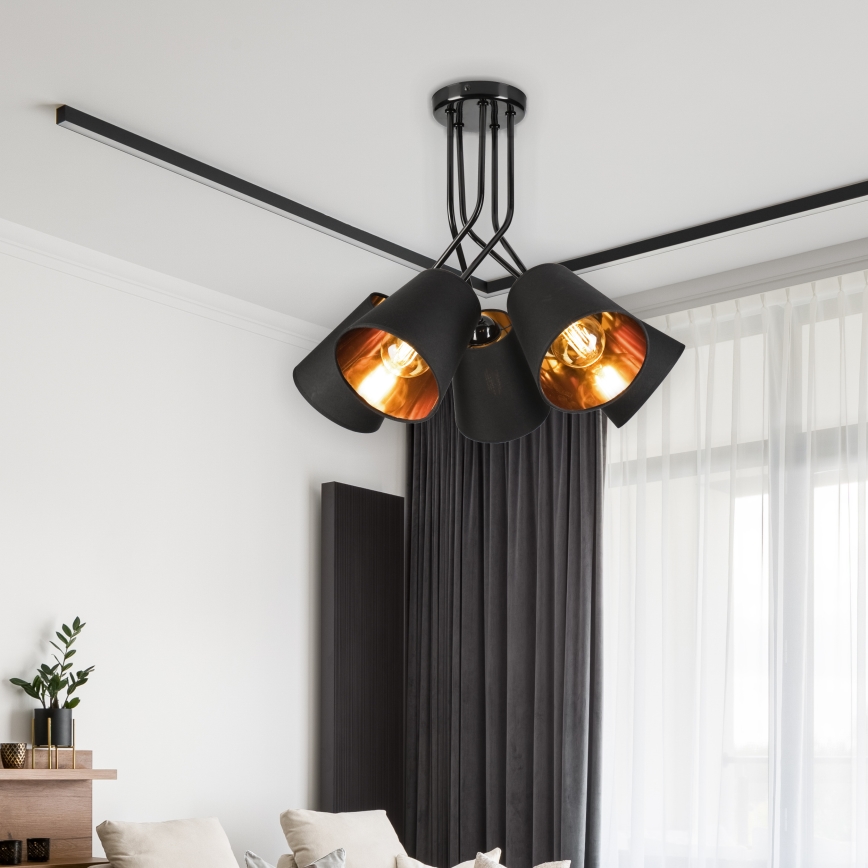 Żyrandol IRMA 5xE27/60W/230V czarny
