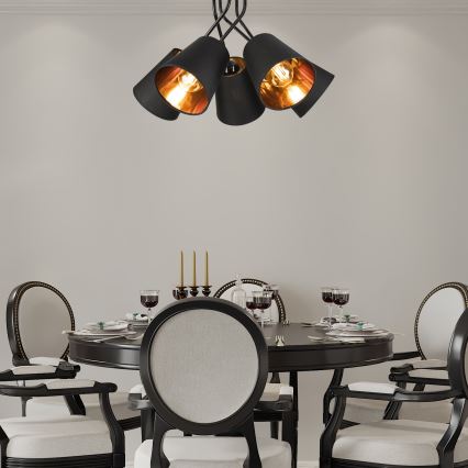 Żyrandol IRMA 5xE27/60W/230V czarny