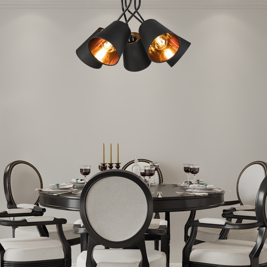 Żyrandol IRMA 5xE27/60W/230V czarny