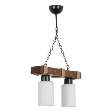 Żyrandol JASMIN 2xE27/40W/230V brązowy/biały