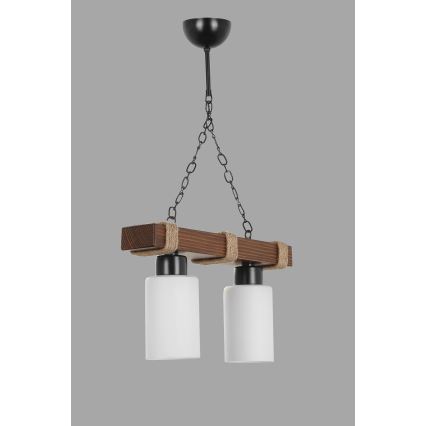 Żyrandol JASMIN 2xE27/40W/230V brązowy/biały