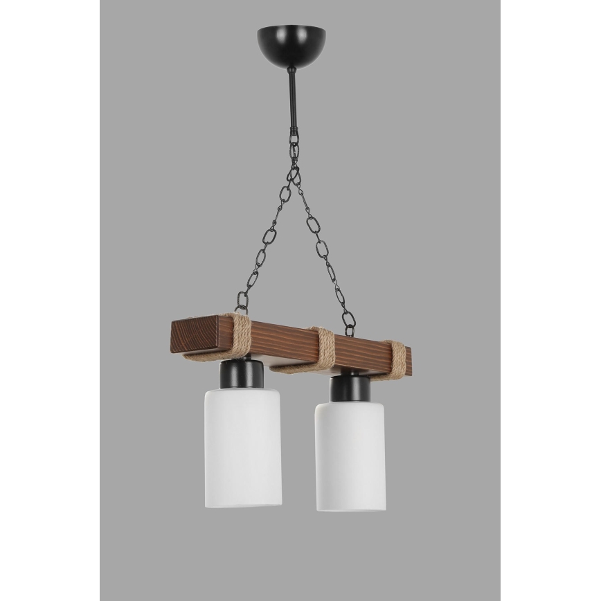 Żyrandol JASMIN 2xE27/40W/230V brązowy/biały