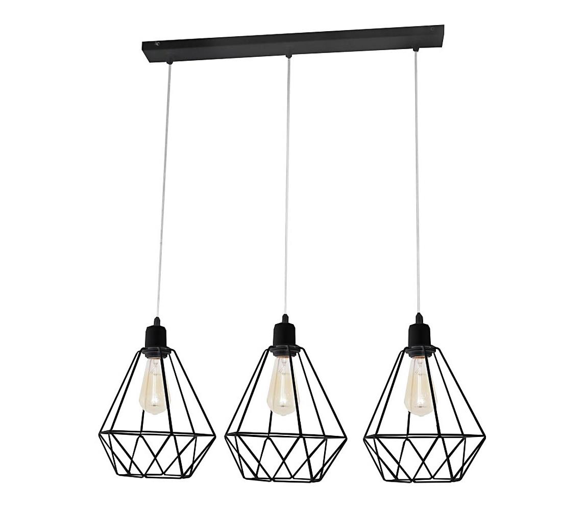 Żyrandol KARO 3xE27/15W/230V czarny