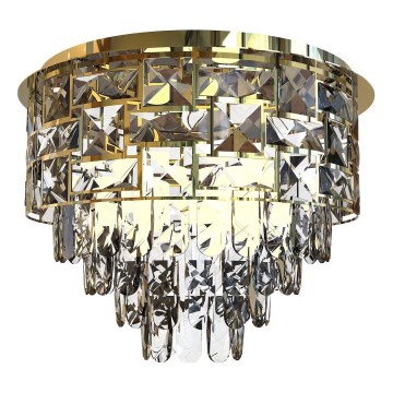 Żyrandol kryształowy LUXURIA 9xE14/40W/230V śr. 48 cm złoty