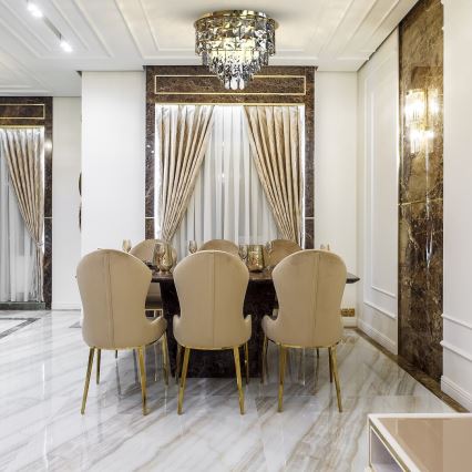 Żyrandol kryształowy LUXURIA 9xE14/40W/230V śr. 48 cm złoty