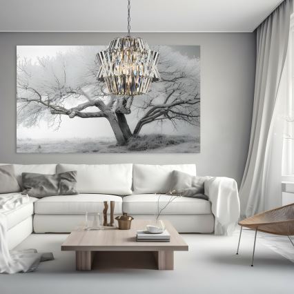Żyrandol kryształowy na łańcuchu CROWN 12xE14/40W/230V chrom błyszczący