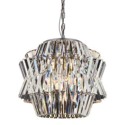 Żyrandol kryształowy na łańcuchu CROWN 12xE14/40W/230V chrom błyszczący
