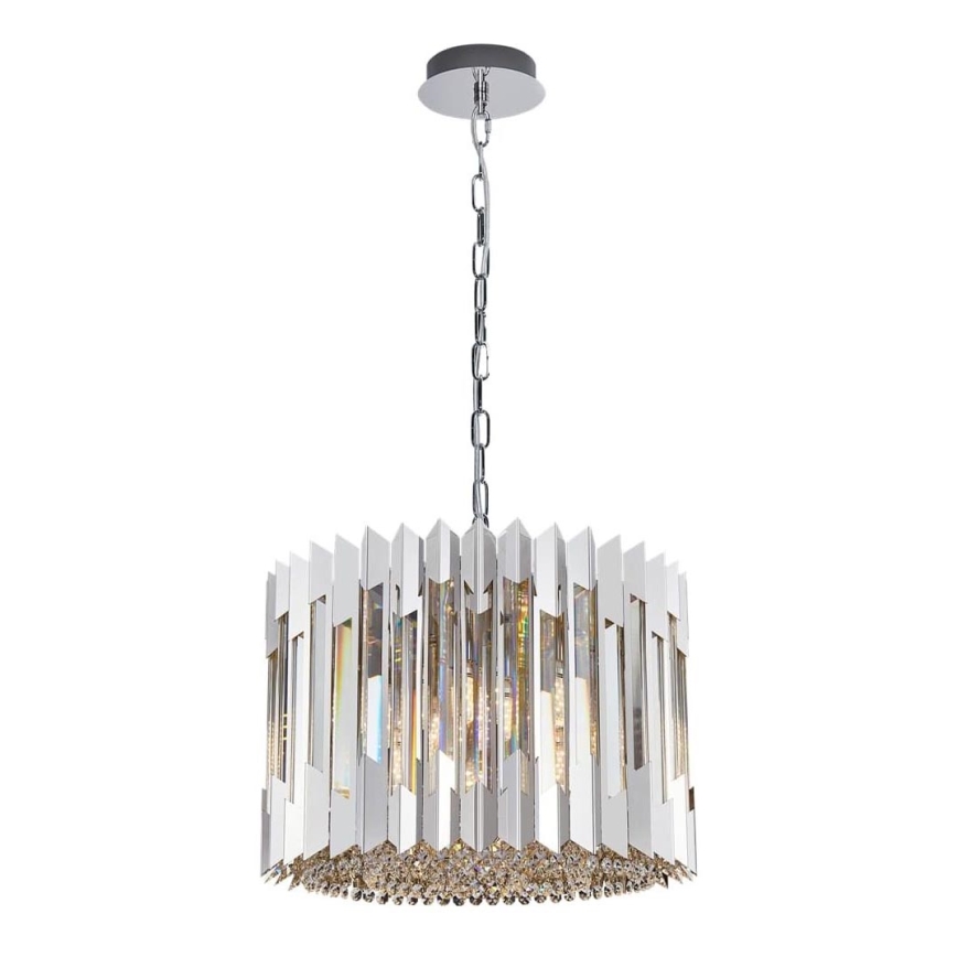 Żyrandol kryształowy na łańcuchu RITZ 7xE14/40W/230V chrom błyszczący