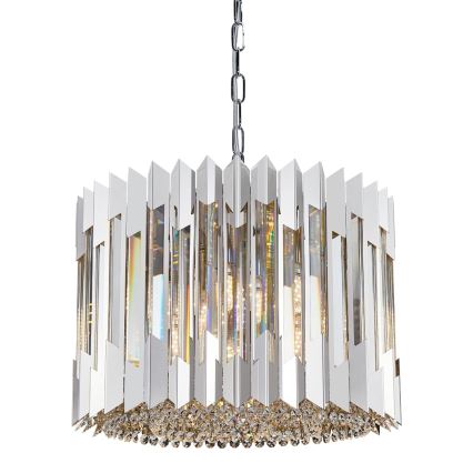 Żyrandol kryształowy na łańcuchu RITZ 7xE14/40W/230V chrom błyszczący