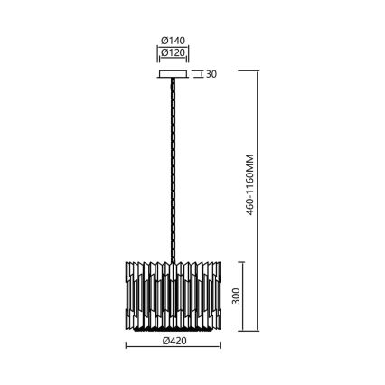 Żyrandol kryształowy na łańcuchu RITZ 7xE14/40W/230V chrom