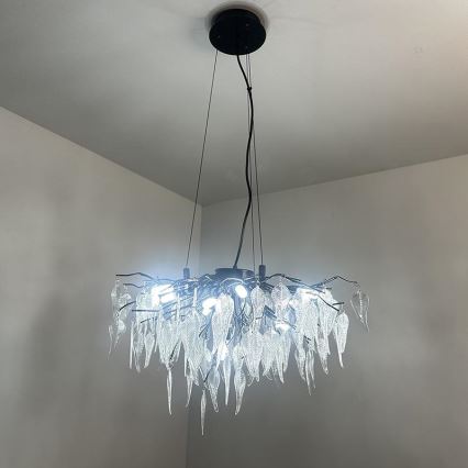 Żyrandol kryształowy na lince 10xG9/40W/230V czarny