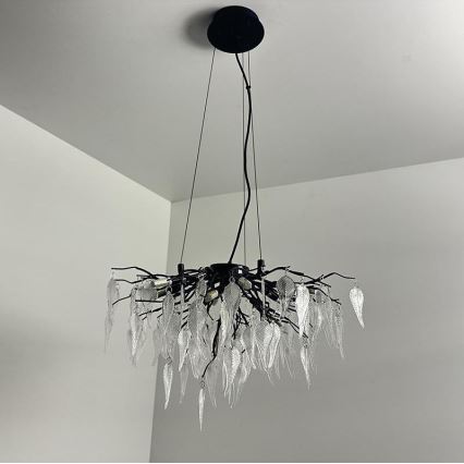 Żyrandol kryształowy na lince 10xG9/40W/230V czarny