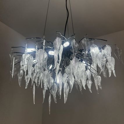 Żyrandol kryształowy na lince 10xG9/40W/230V czarny