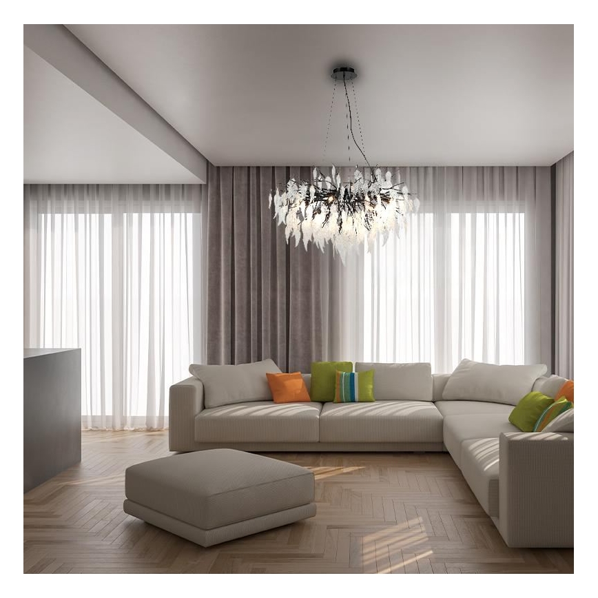 Żyrandol kryształowy na lince 12xG9/40W/230V czarny