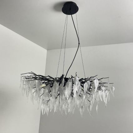 Żyrandol kryształowy na lince 12xG9/40W/230V czarny