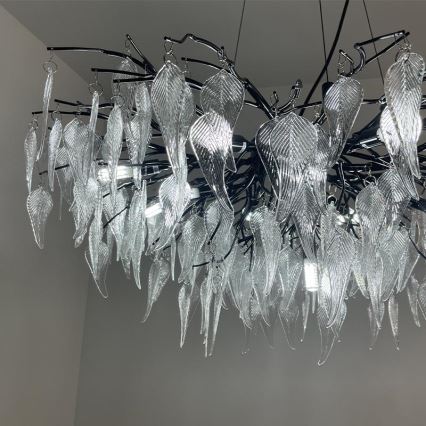 Żyrandol kryształowy na lince 12xG9/40W/230V czarny