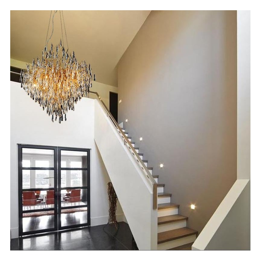 Żyrandol kryształowy na lince 12xG9/40W/230V złoty