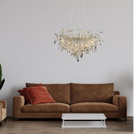 Żyrandol kryształowy na lince 13xG9/40W/230V chrom błyszczący