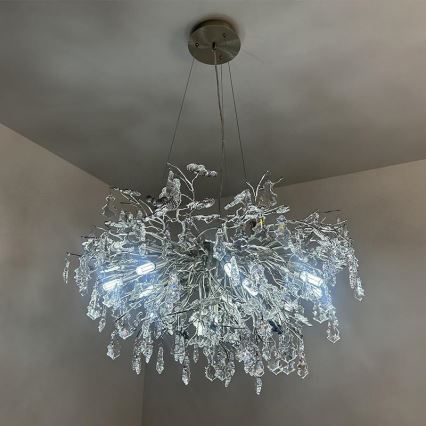 Żyrandol kryształowy na lince 13xG9/40W/230V chrom błyszczący