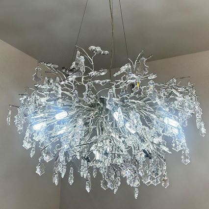 Żyrandol kryształowy na lince 13xG9/40W/230V chrom błyszczący