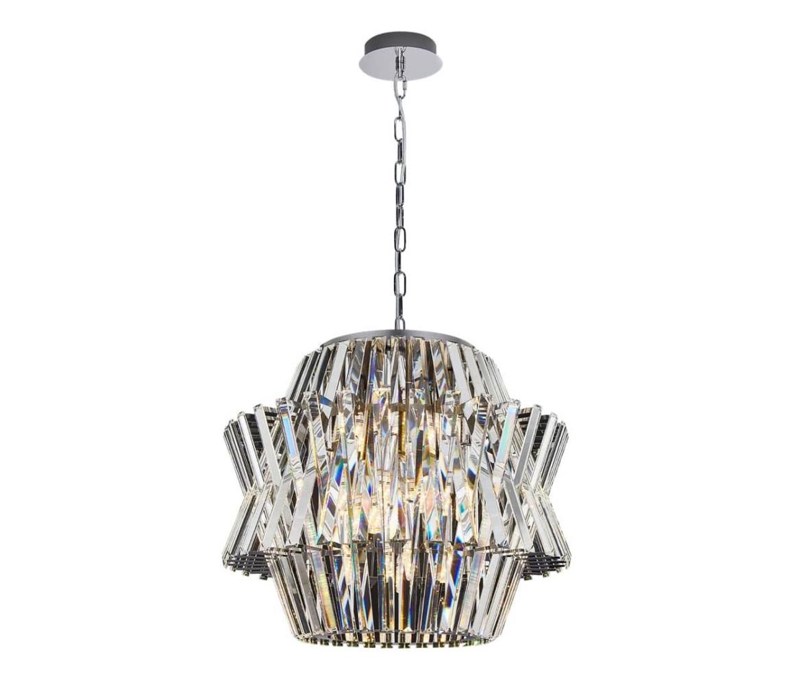Żyrandol kryształowy na łańcuchu CROWN 12xE14/40W/230V chrom