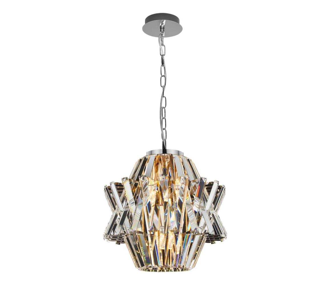 Żyrandol kryształowy na łańcuchu CROWN 4xE14/40W/230V chrom