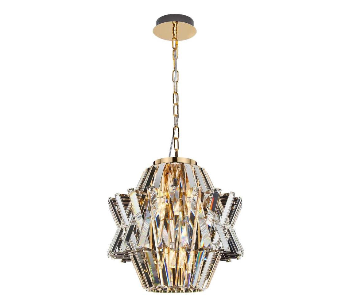 Żyrandol kryształowy na łańcuchu CROWN 4xE14/40W/230V złoty