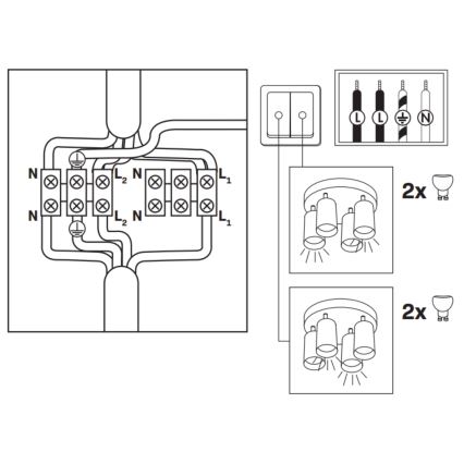 Żyrandol łazienkowy LED RGBW TURYN 4xGU10/6,5W/230V 2700-6500K Wi-Fi IP44 czarny