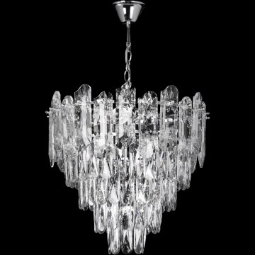 Żyrandol LED na łańcuchu, 7× oprawka E27 (maks. 60 W) / 230 V + 4× LED 6 W, średnica 40 cm, błyszczący chrom