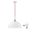Żyrandol LED na lince 1xE27/60W/230V biały/czerwony
