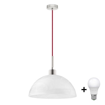 Żyrandol LED na lince 1xE27/60W/230V biały/czerwony