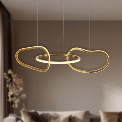 Žyrandol LED na lince ANNELI LED/30W/230V 80 cm złoty