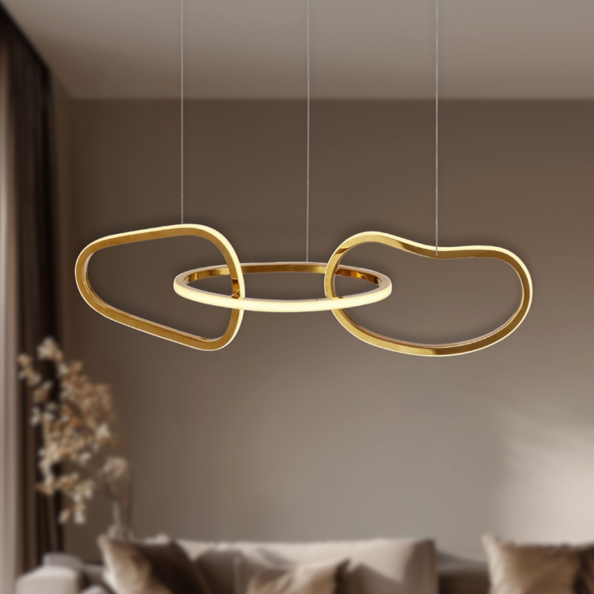 Žyrandol LED na lince ANNELI LED/30W/230V 80 cm złoty