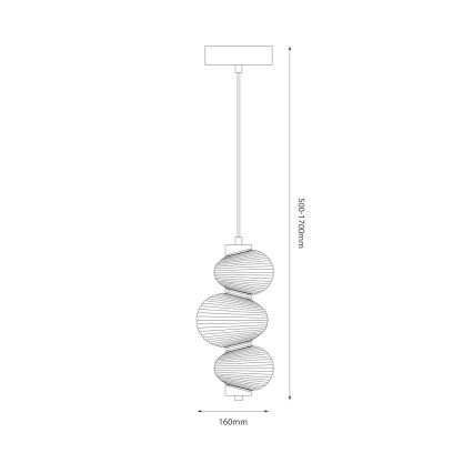 Żyrandol LED na lince BOLLA LED/12W/230V śr. 16 cm błyszczący chrom/przydymiony szary