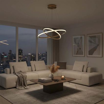 Żyrandol LED na lince DIANA LED/44W/230V 4000K śr. 59 cm złoty