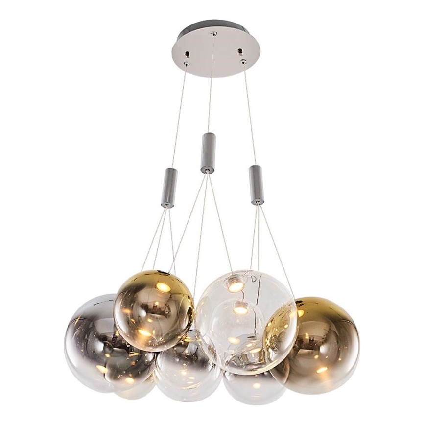 Żyrandol LED na lince ENNA 9xG9/5W/230V 3000K dymiony/złoty